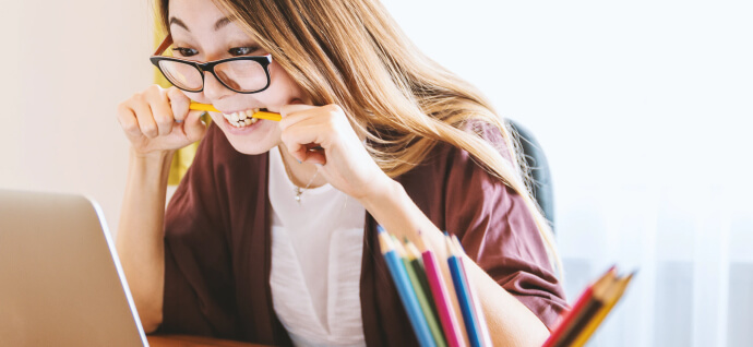 Girl with a pens