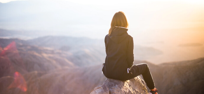 Girl on rock