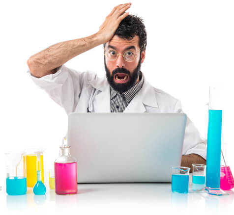 Scientist at the computer